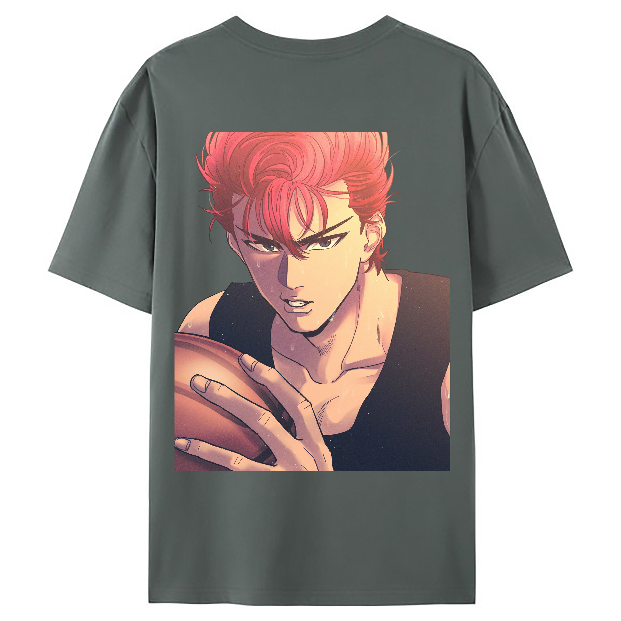 （画像用） SLAM DUNK／スラムダンク 綿100％ メンズ半袖Tシャツ（バックプリント） 通気性